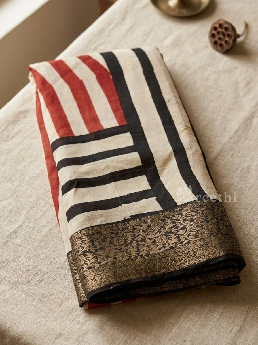 Dola Silk - Handblock Bhagru Prints